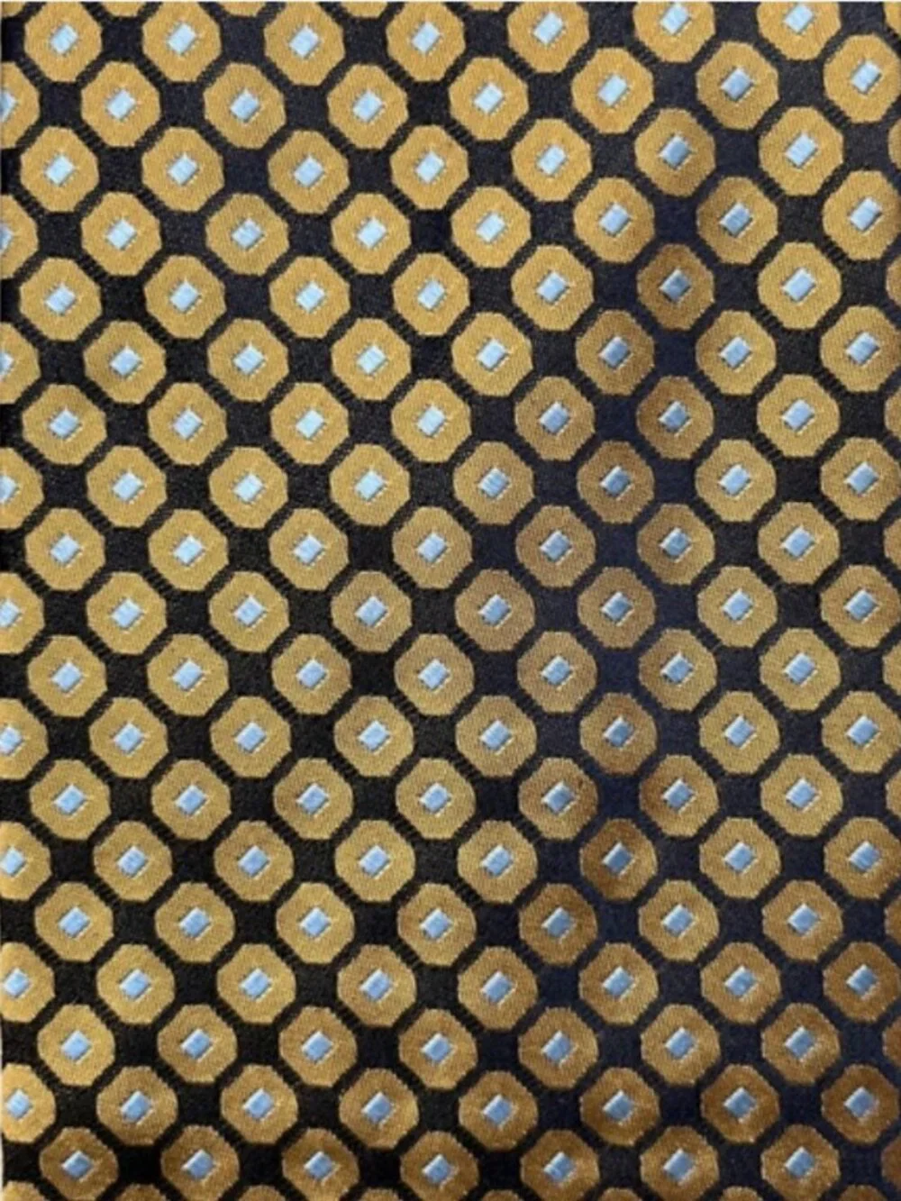 Bill Blass Gold Black Silk Tie art deco vintage old money eclectic grandpa retro